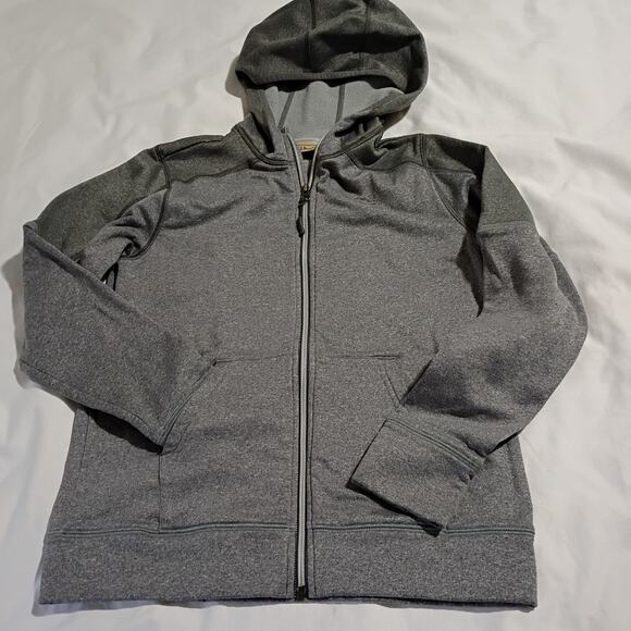 L.L.Bean Kids L 14-16 Hooded Sweatshirt Jacket Full-Zip Grey Front Pocket - Picture 1 of 13